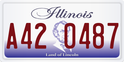 IL license plate A420487