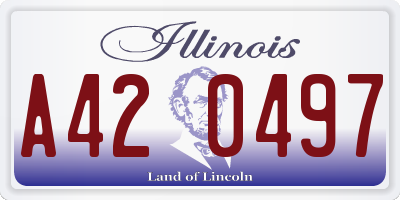 IL license plate A420497
