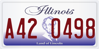 IL license plate A420498