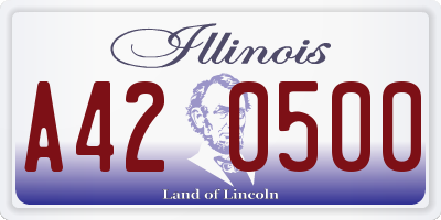 IL license plate A420500