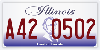 IL license plate A420502
