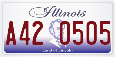 IL license plate A420505