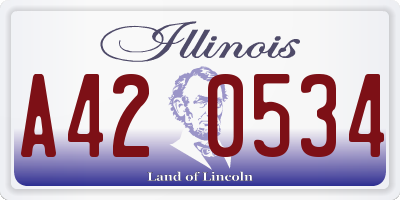 IL license plate A420534