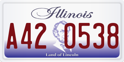 IL license plate A420538