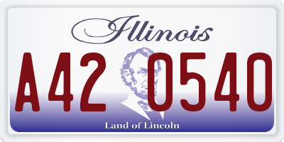 IL license plate A420540