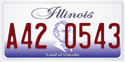 IL license plate A420543