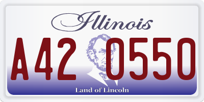 IL license plate A420550