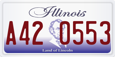 IL license plate A420553