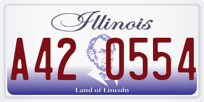 IL license plate A420554