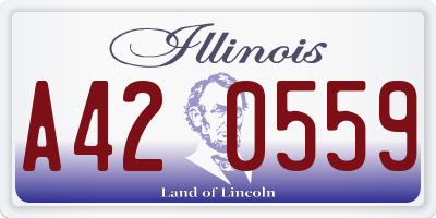 IL license plate A420559
