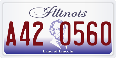 IL license plate A420560
