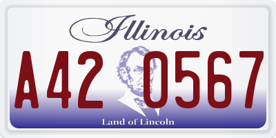 IL license plate A420567