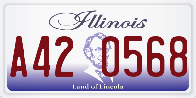 IL license plate A420568
