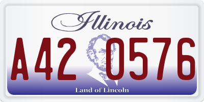 IL license plate A420576