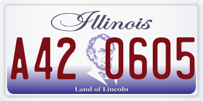 IL license plate A420605