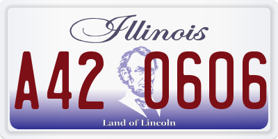 IL license plate A420606