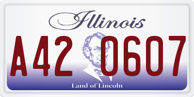 IL license plate A420607