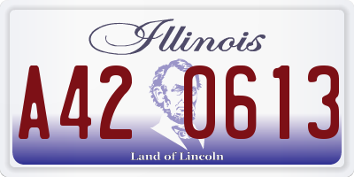 IL license plate A420613