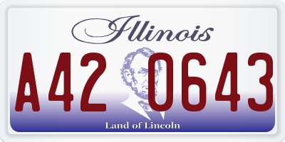 IL license plate A420643