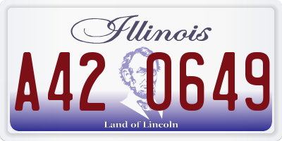 IL license plate A420649