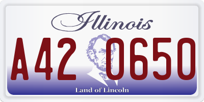 IL license plate A420650