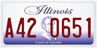 IL license plate A420651