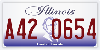 IL license plate A420654