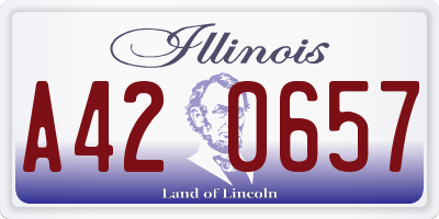 IL license plate A420657