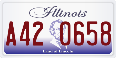 IL license plate A420658