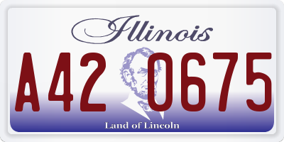 IL license plate A420675