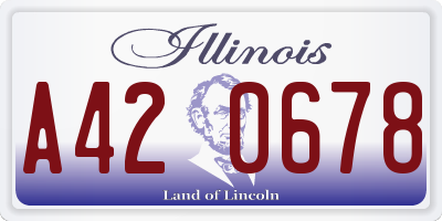 IL license plate A420678