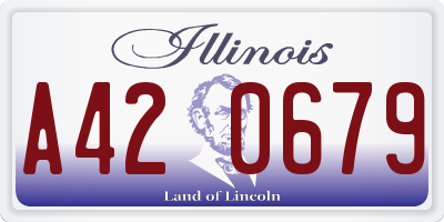 IL license plate A420679