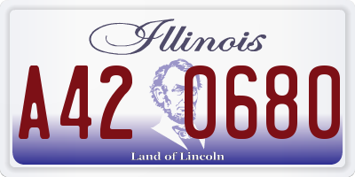 IL license plate A420680