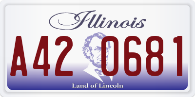 IL license plate A420681