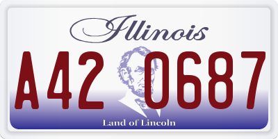 IL license plate A420687