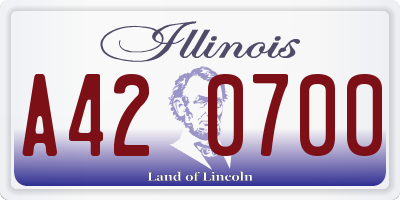 IL license plate A420700