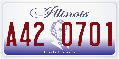 IL license plate A420701
