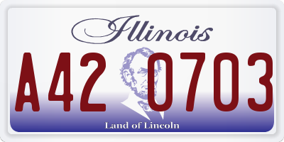 IL license plate A420703