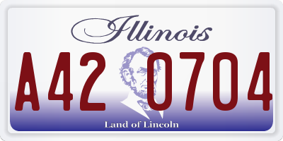 IL license plate A420704