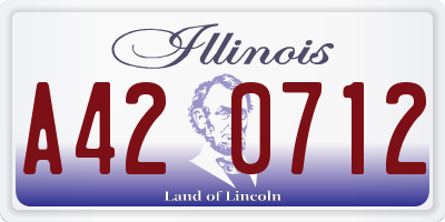 IL license plate A420712