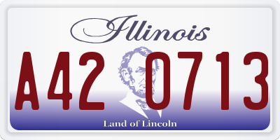 IL license plate A420713