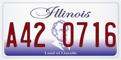 IL license plate A420716