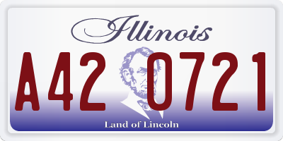 IL license plate A420721