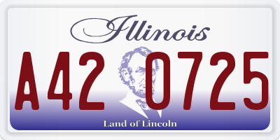 IL license plate A420725