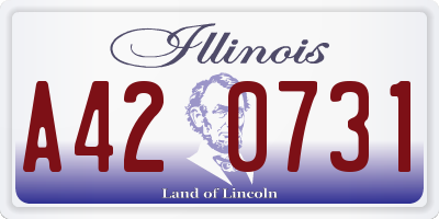 IL license plate A420731