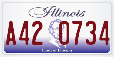 IL license plate A420734