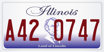 IL license plate A420747