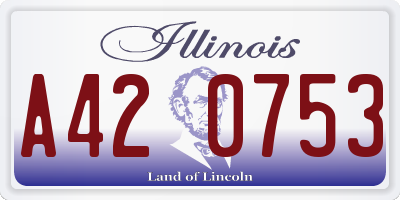 IL license plate A420753