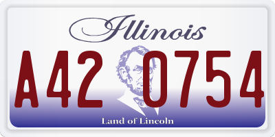 IL license plate A420754