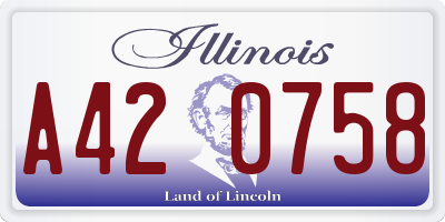 IL license plate A420758